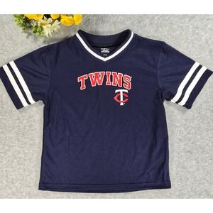 Minnesota Twins Navy V Neck Toddler 4T Baseball Jersey Shirt MLB
